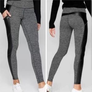 Athleta Herringbone Luxe Metro Drifter Leggings Womens Small Black/Gray EUC